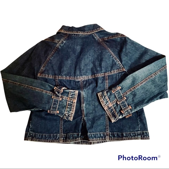 Caribbean Joe Dark Cropped Jean Jacket. NWT - Picture 6 of 6